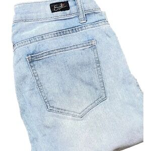Earl Jeans Sz 8 Skinny Ankle Tie Women's Jeans Light Blue Denim MidRise‎